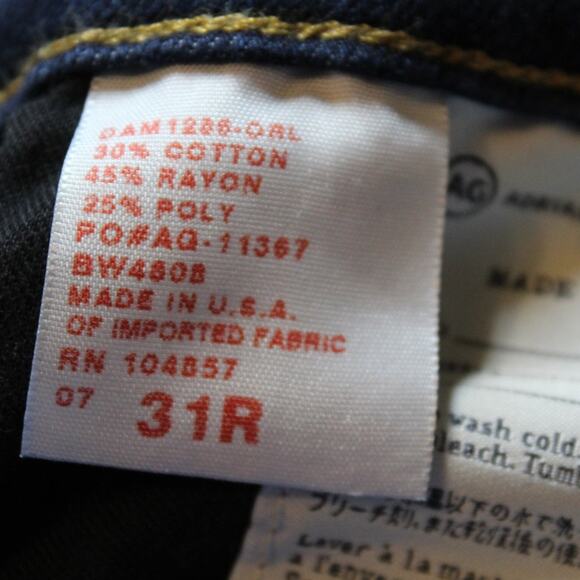 AG Adriano Goldschmied The Stevie Slim Straight Jeans Medium Wash Women Size 31 - Picture 9 of 9